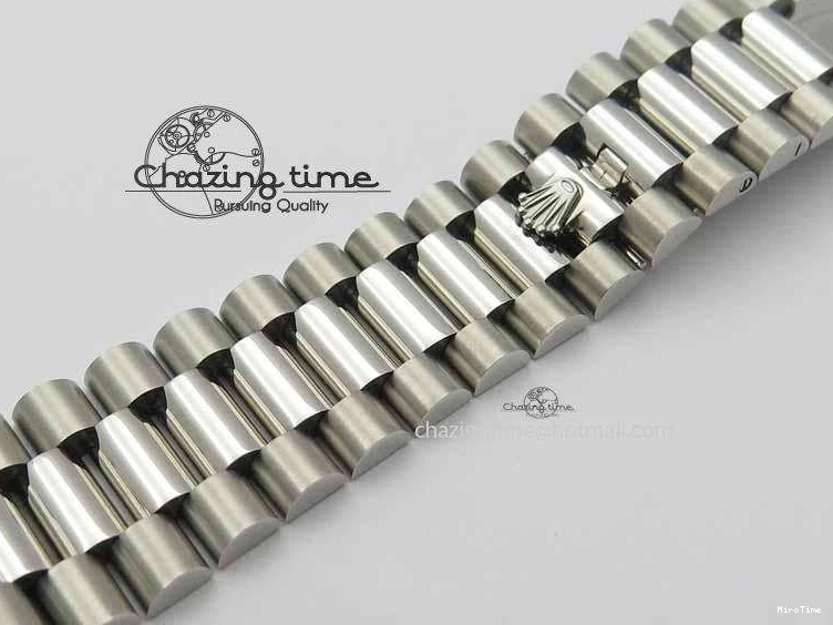 MiroTime 0116 Minimalist Day Date 40mm SS BP Maker Best Edition Diamond Bezel Silver Dial On SS Bracelet A 3697